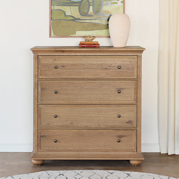 Oak Country Farmhouse Style Tall Dresser