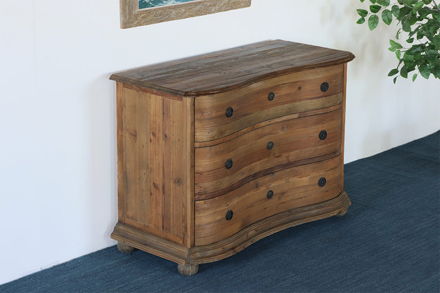 Bleached Pine 3-Drawer Chest