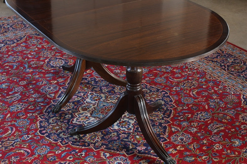 DT115 Oval Mahogany Double Pedestal Dining Table, Circa 1960