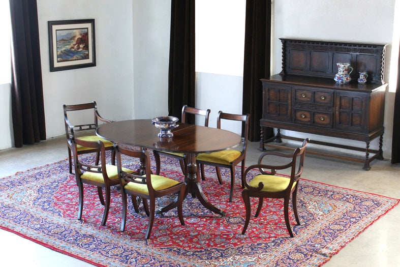 DT115 Oval Mahogany Double Pedestal Dining Table, Circa 1960
