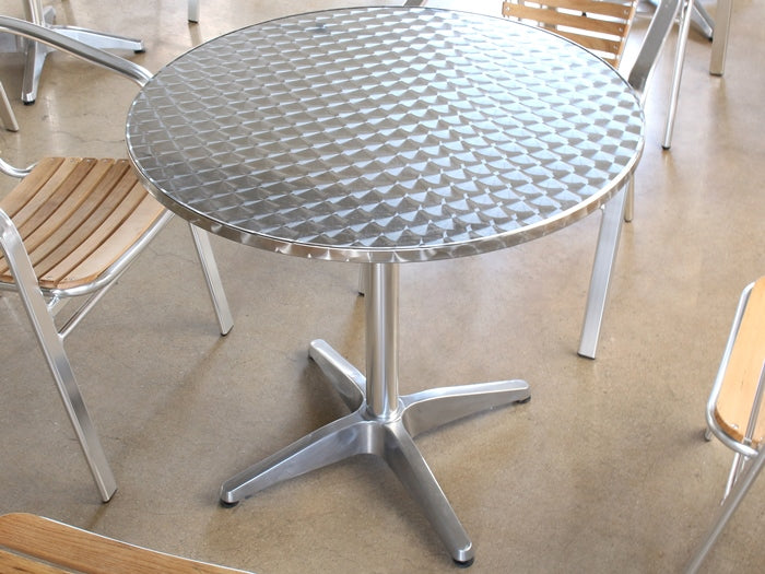 DT118 Allan Bistro Table in Stainless Steel and Aluminum