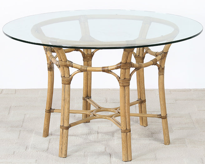 DT156 - Rattan Dining Table With 48-inches Round Glass Top