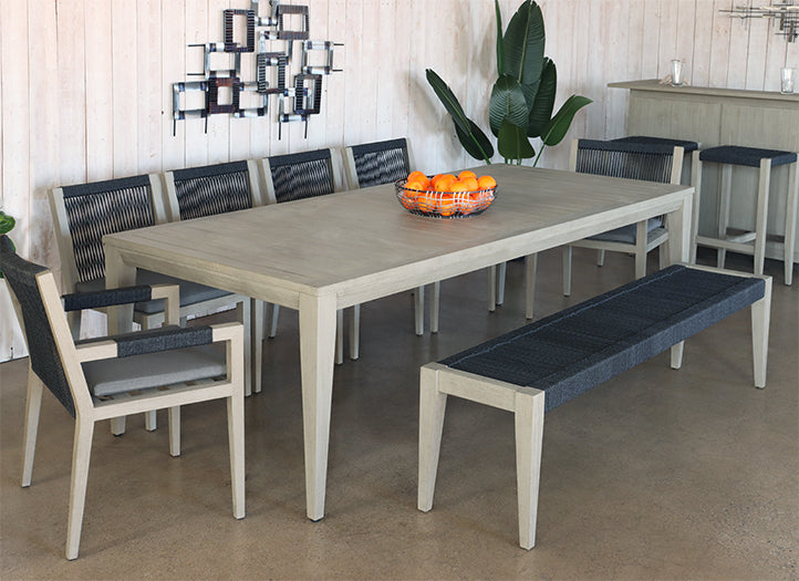 Grey Teak Outdoor Dining Table