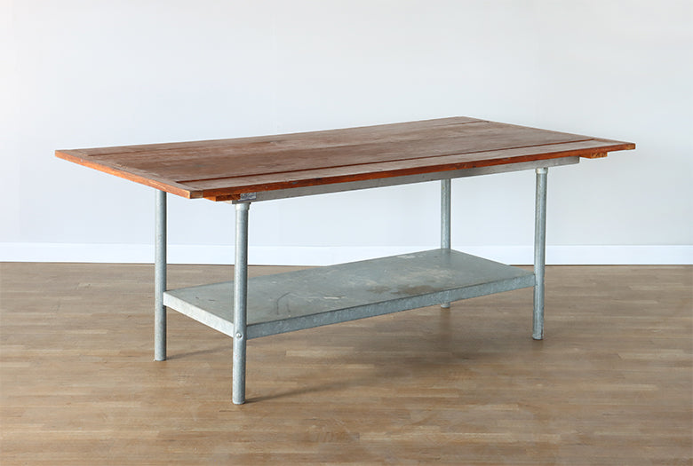 Vintage Industrial Wood & Metal Kitchen Island