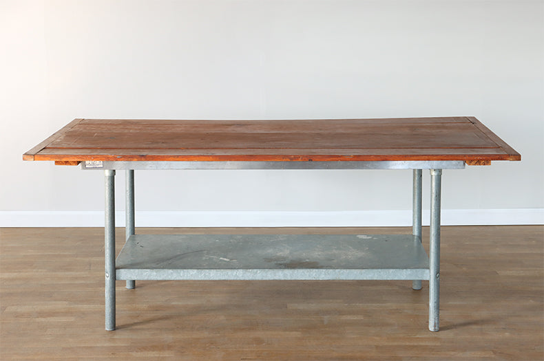 Vintage Industrial Wood & Metal Kitchen Island