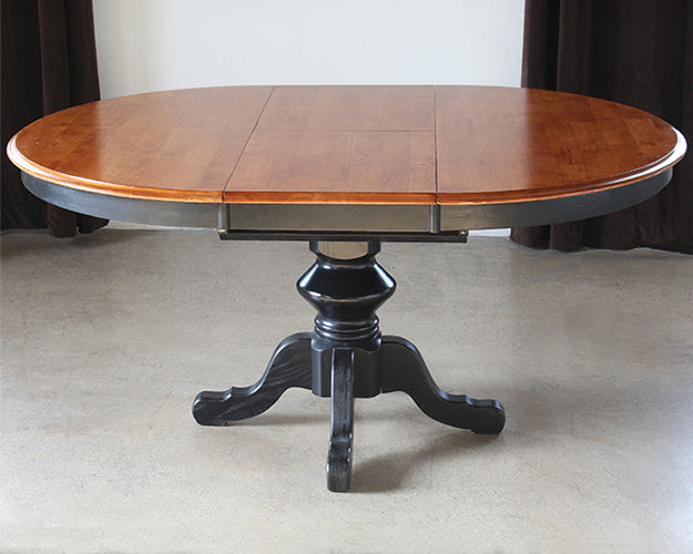 DT33 Antique Black Pedestal Dining Table