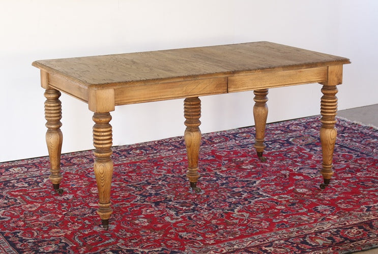 Turned Leg Oak Dining Table
