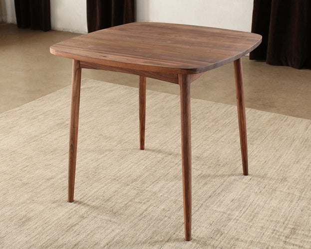 DT95 - Simple Walnut Square Dining Table with Turned Leg