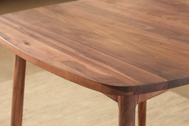 DT95 - Simple Walnut Square Dining Table with Turned Legs