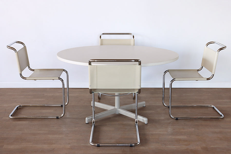 Round Off-White Conference Table