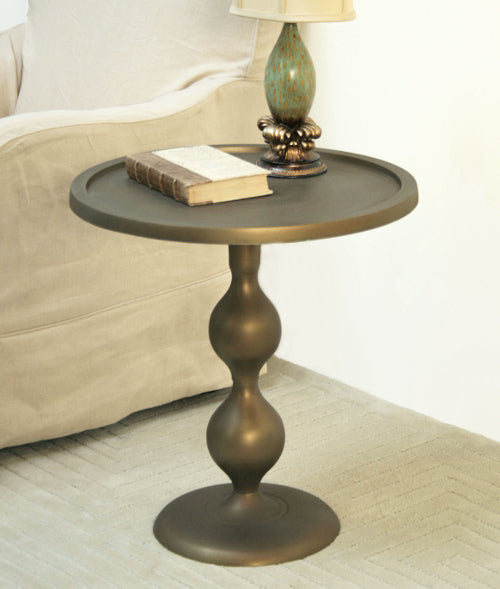 Marlow Matte Brass Baroque Side Table