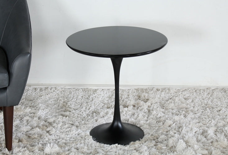 Black Laminate Wood Saarinen Style Tulip End Table