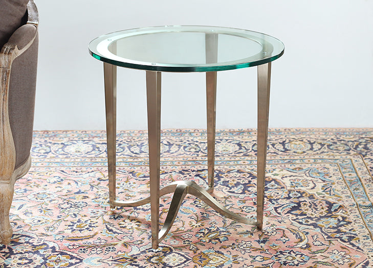 Miramont Round Chairside Table with Glass Top