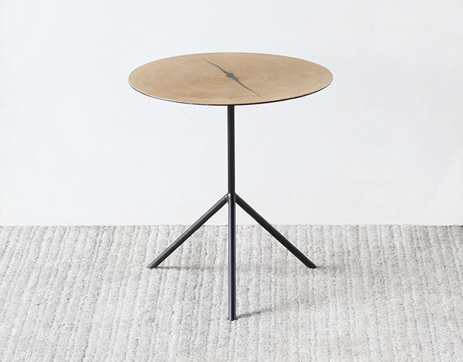 ET434 White Oak Tripod End Table with Steel Legs