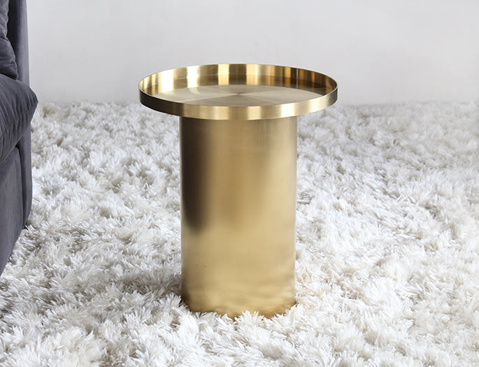ET435 Titanium Gold Drum End Table