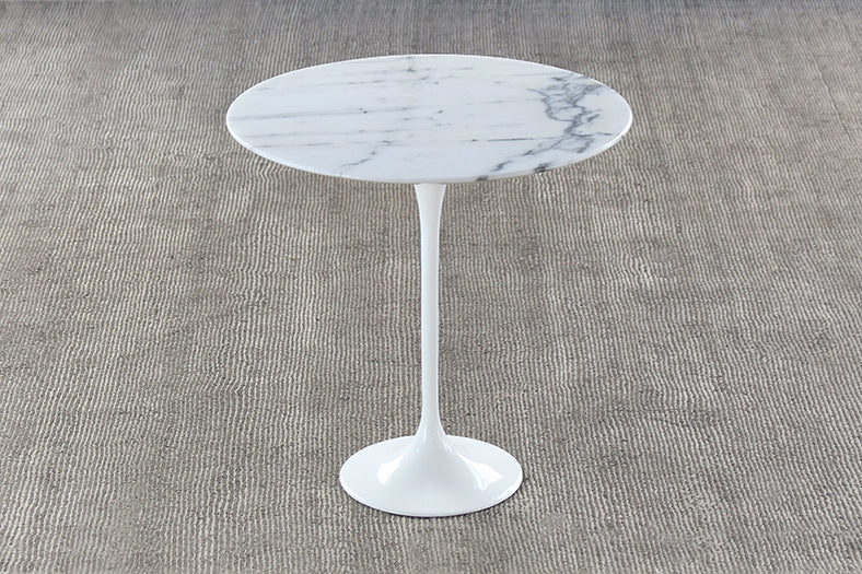 ET450 Saarinen Style Tulip End Table with White Stone Top