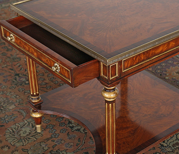 ET454 Gilt Mahogany End Table with Fluted Legs