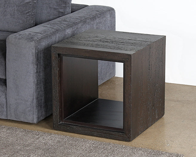 ET471 - Tobacco Stained Reclaimed Wood Cube End Table
