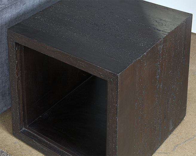 ET471 - Tobacco Stained Reclaimed Wood Cube End Table
