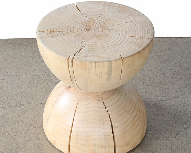 Natural Pine Hourglass End Table