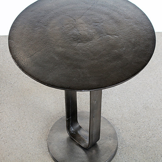 ET487 - Curved Open Aged Bronze End Table