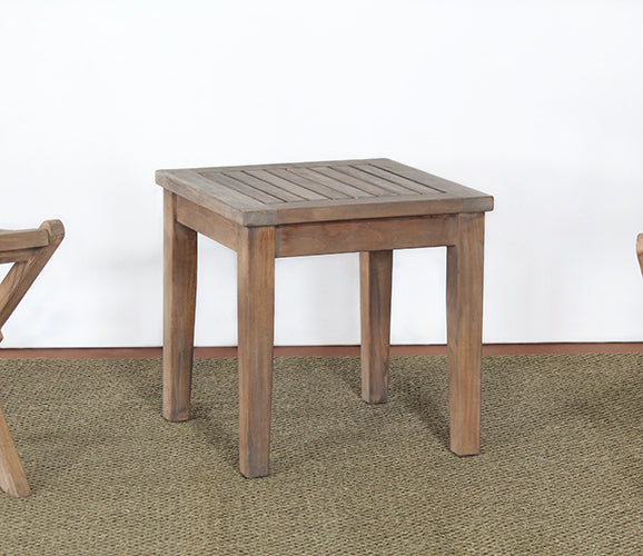 Weathered Teak Square End Table