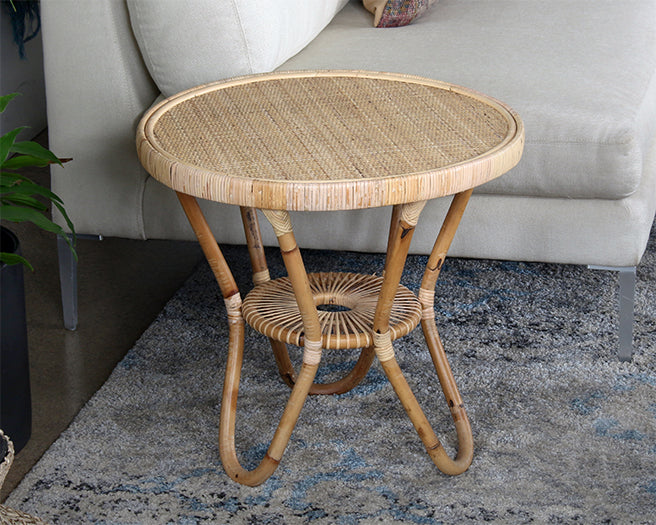 ET504 - Rattan End Table WWoven Cane Top