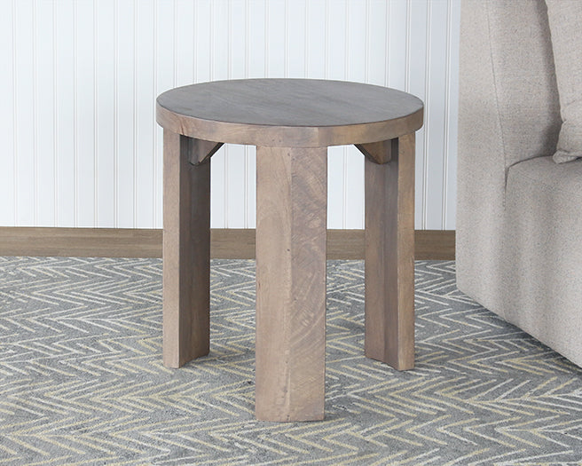 Gray Ash Round End Table