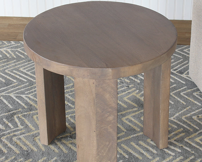 Gray Ash Round End Table