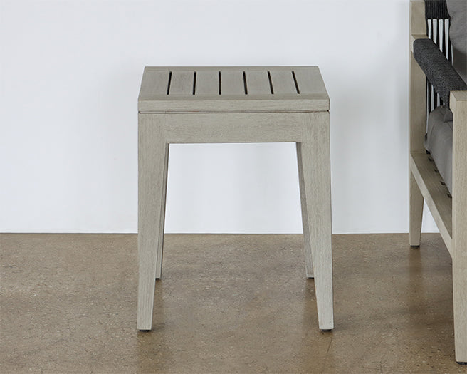 Grey Outdoor End Table