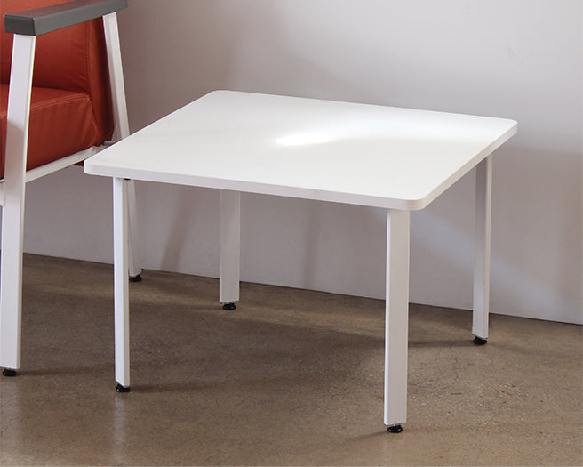 White Laminate & White Base Waiting Room End Table