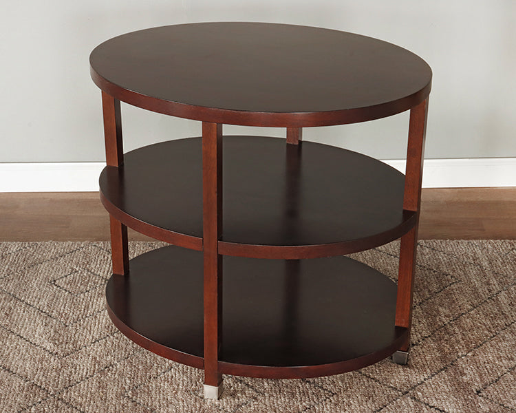 3-Tiered Oval End Table