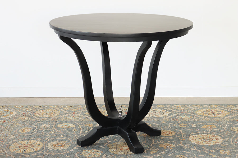 Black Bowed Leg Wood Entry Table