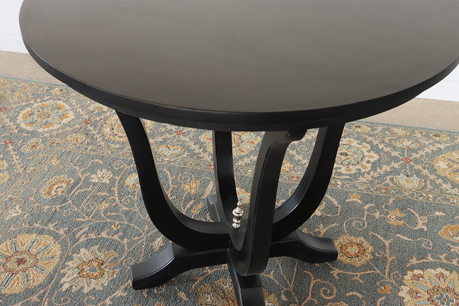 Black Bowed Leg Wood Entry Table