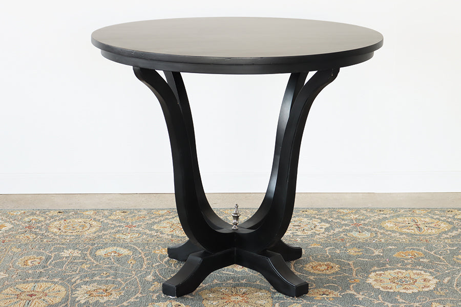 Black Bowed Leg Wood Entry Table