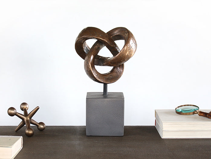 Trifoil Table Sculpture in Bronze - Cleared Décor