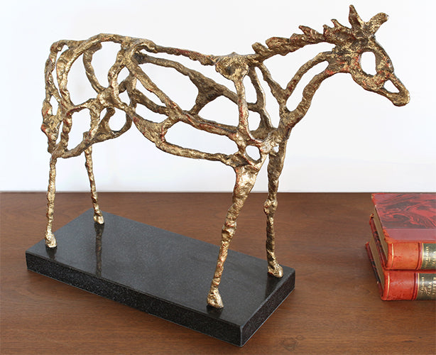 FIG372  - Abstract Gold Horse Horse Figure
