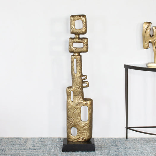 50" High Gold Abstract Sculpture - Cleared Decor