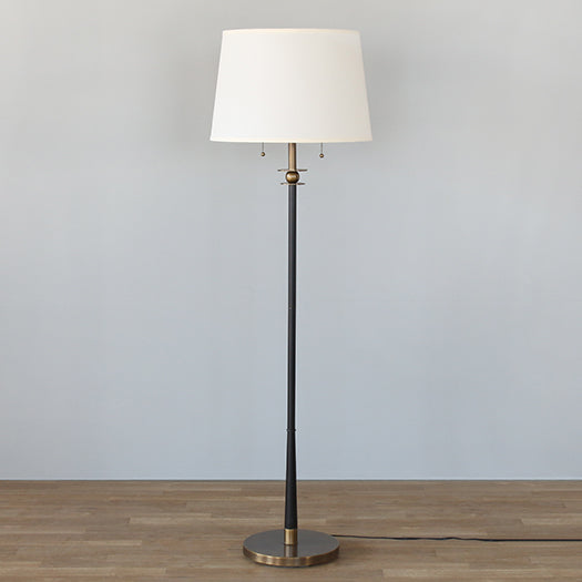Double Pull Black Column Floor Lamp