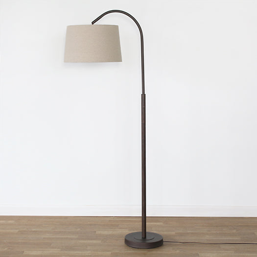 Bronze Metal Curved Arm Floor Lamp