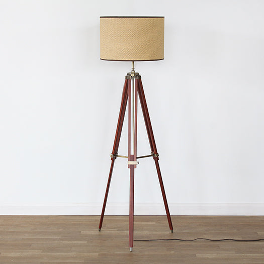 Walnut Tripod Floor Lamp
