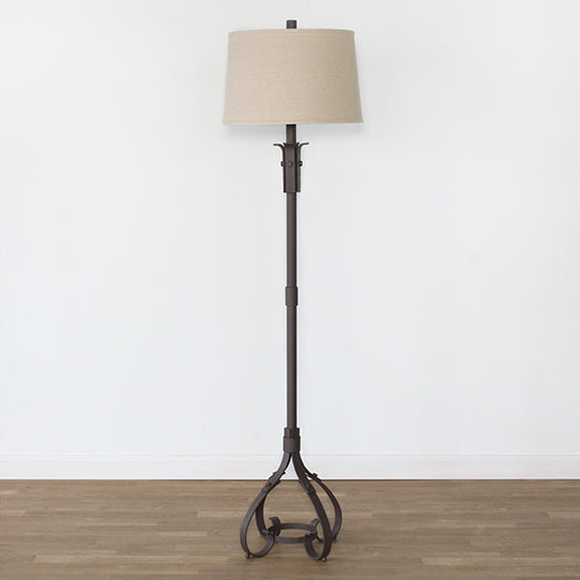 Scroll Hammered Metal Floor Lamp