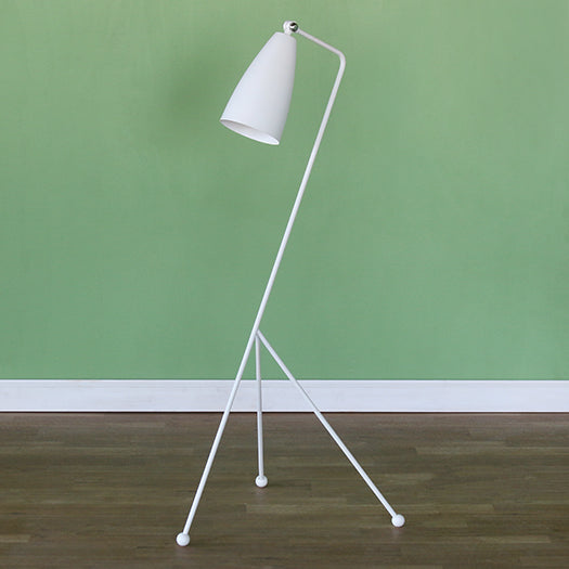 Matte White Tripod Floor Lamp W/ Adjustable Shade