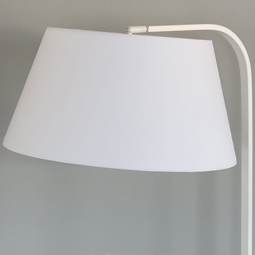 Matte White Floor Lamp W/ Marble Disc Base