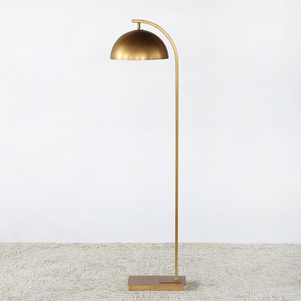 Brass Arch Neck Floor Lamp W/Swiveling Shade