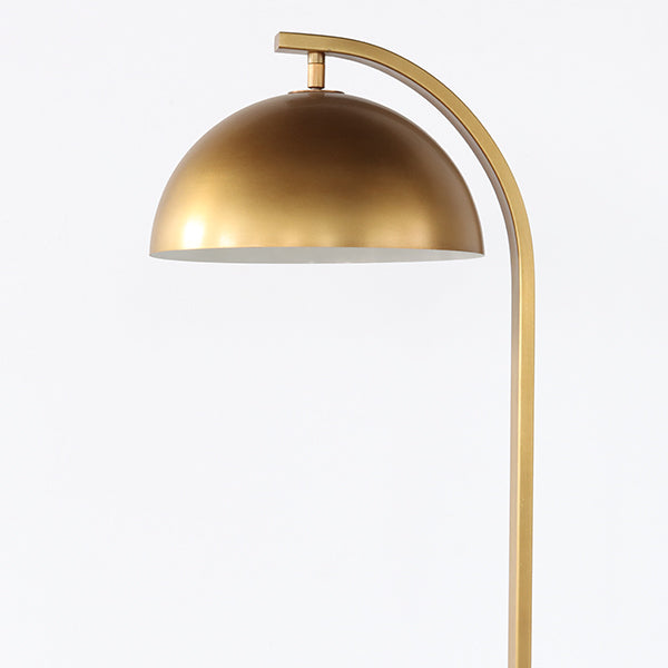 Brass Arch Neck Floor Lamp W/Swiveling Shade