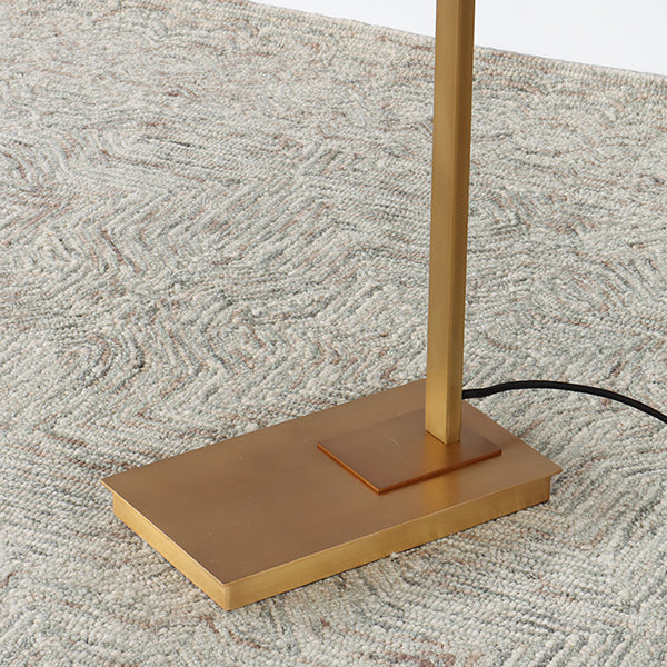 Brass Arch Neck Floor Lamp W/Swiveling Shade