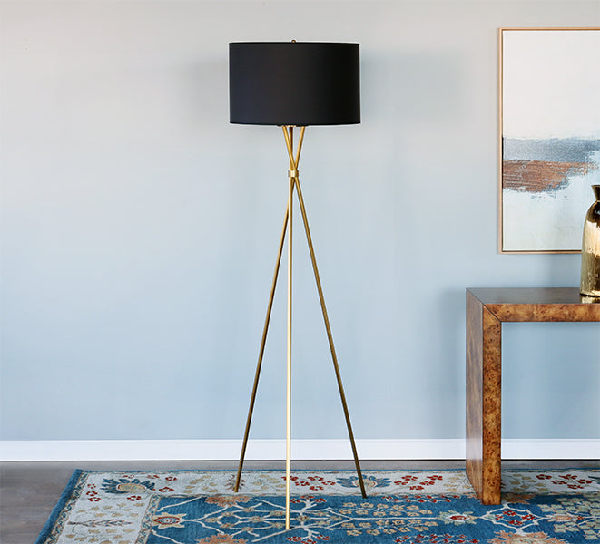 Golden Tripod Floor Lamp