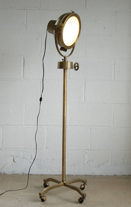 Hollywood Studio Antique Brass Floor Lamp
