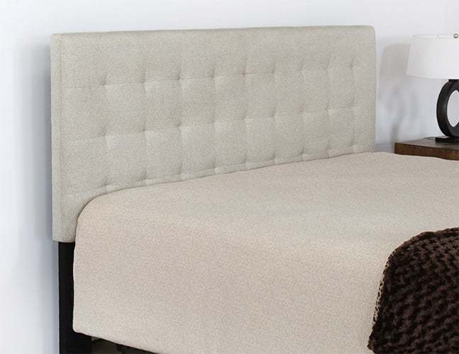 Beige King Size Upholstered Headboard 1